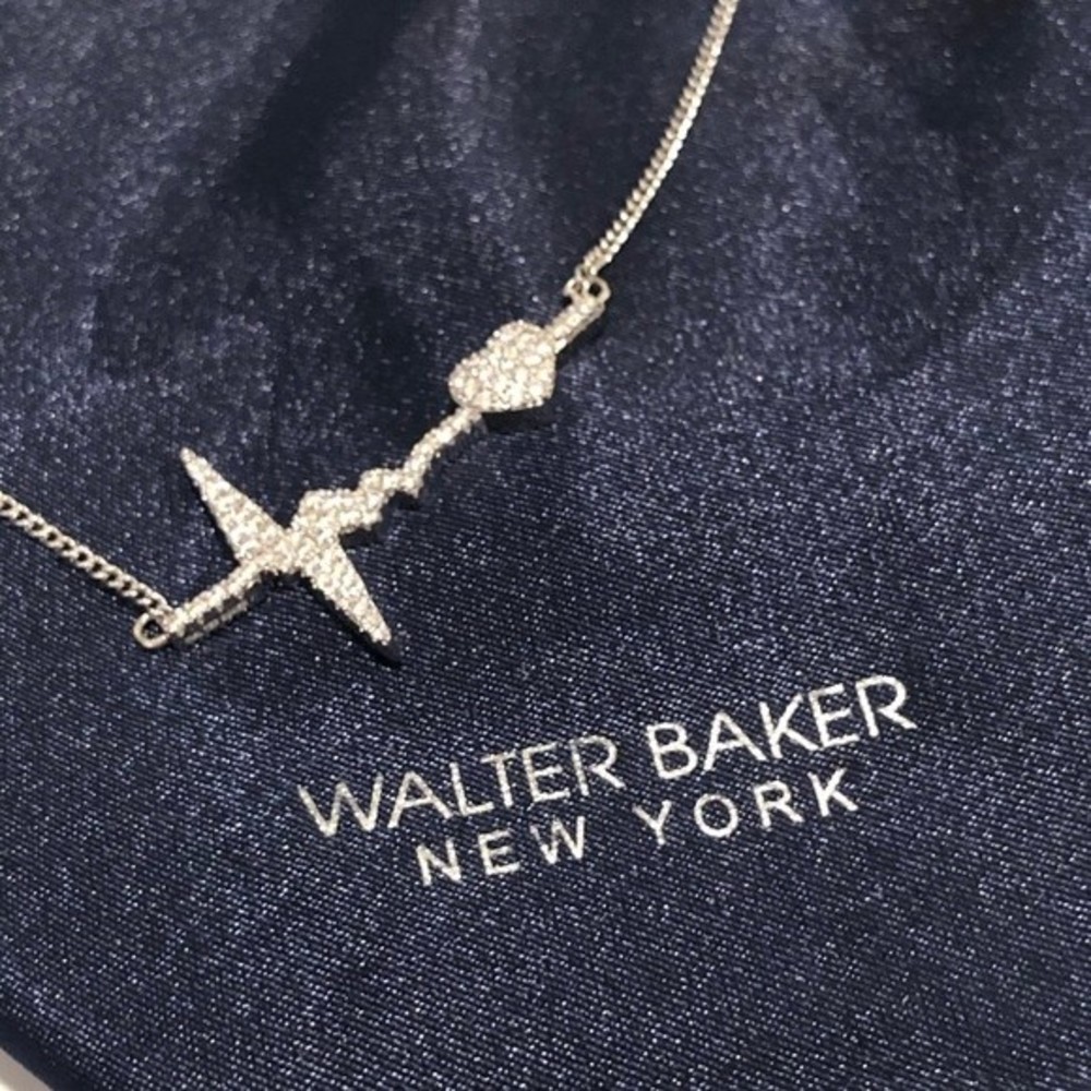 Walter Baker Crystal Heartbeat Necklace New - Picture 8 of 14